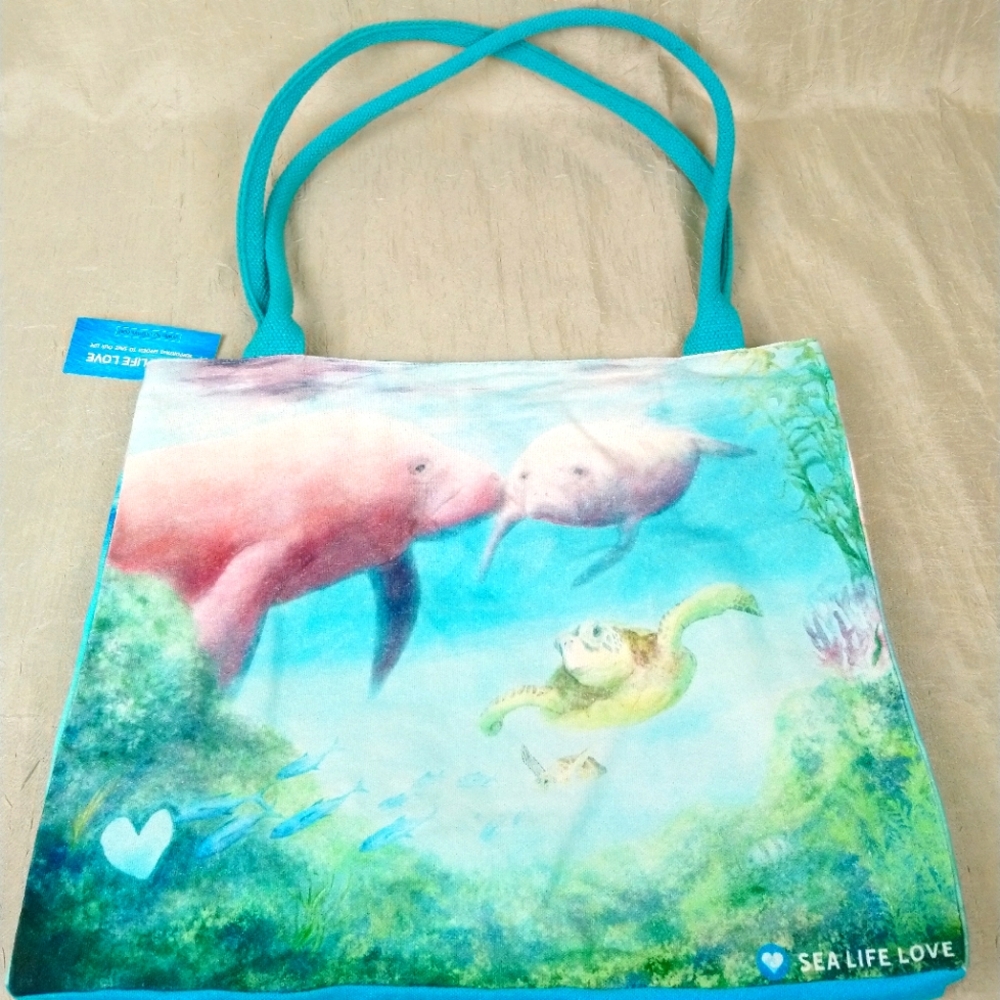 Sea Life Love Canvas Tote.